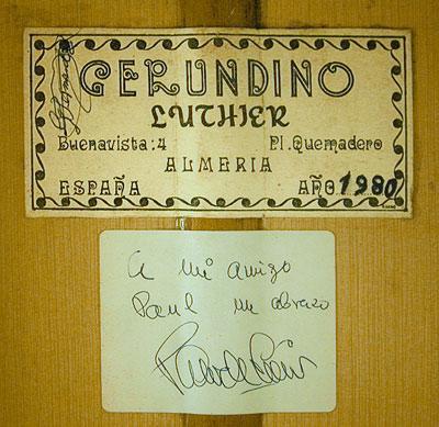 Gerundino Fernandez 1980 - Guitar 1 - Photo 5