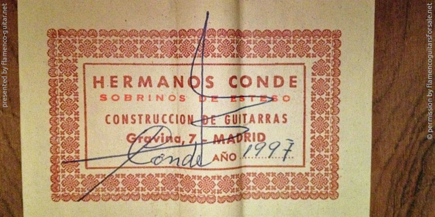 HERMANOS CONDE - SOBRINOS DE ESTESO 1997 - LABEL - ETIKETT - ETIQUETA