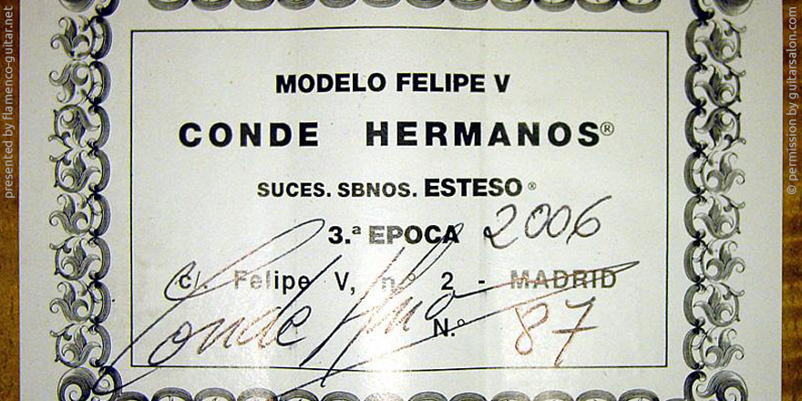 HERMANOS CONDE - SOBRINOS DE ESTESO 2006 - LABEL - ETIKETT - ETIQUETA
