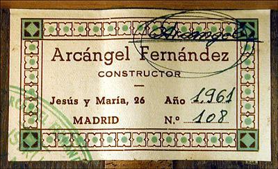 Arcangel Fernandez 1961 - Guitar 2 - Photo 5
