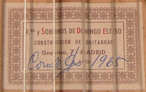 VIUDA Y SOBRINOS DE DOMINGO ESTESO - 1965 -Label-Etikett - Guitar 1 - Photo 4