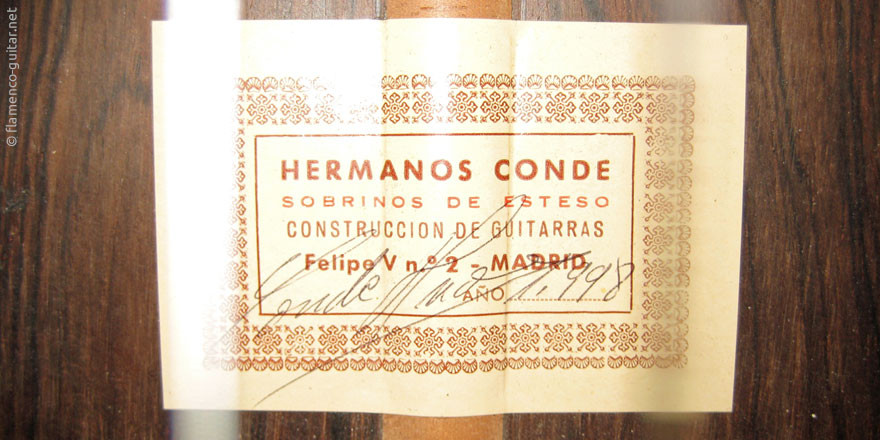 HERMANOS CONDE - SOBRINOS DE ESTESO 1998 - LABEL - ETIKETT - ETIQUETA