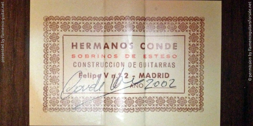 HERMANOS CONDE - SOBRINOS DE ESTESO 2002 #2 - LABEL - ETIKETT - ETIQUETA