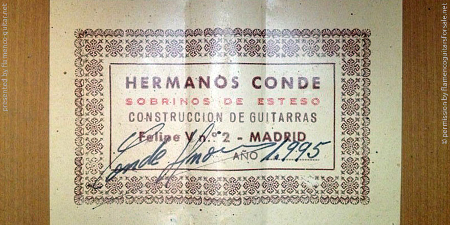 HERMANOS CONDE - SOBRINOS DE ESTESO 1995 #2 - LABEL - ETIKETT - ETIQUETA