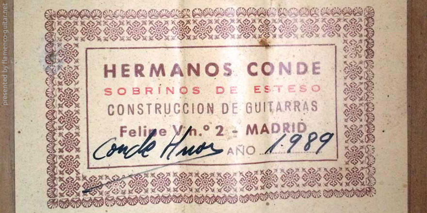 HERMANOS CONDE - SOBRINOS DE ESTESO 1989 - LABEL - ETIKETT - ETIQUETA