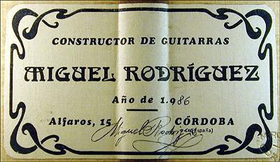 Miguel Rodriguez 1986 - Guitar 5 - Photo 4