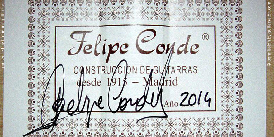 HERMANOS CONDE - FELIPE CONDE 2014 #2 - LABEL - ETIKETT - ETIQUETA