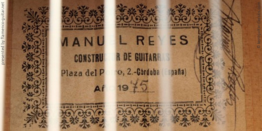 MANUEL REYES GUITAR 1975 - LABEL - ETIKETT - ETIQUETA