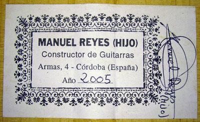 Manuel Reyes Hijo 2005 - Guitar 2 - Photo 1