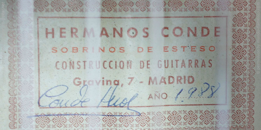 HERMANOS CONDE - SOBRINOS DE ESTESO 1988 - LABEL - ETIKETT - ETIQUETA