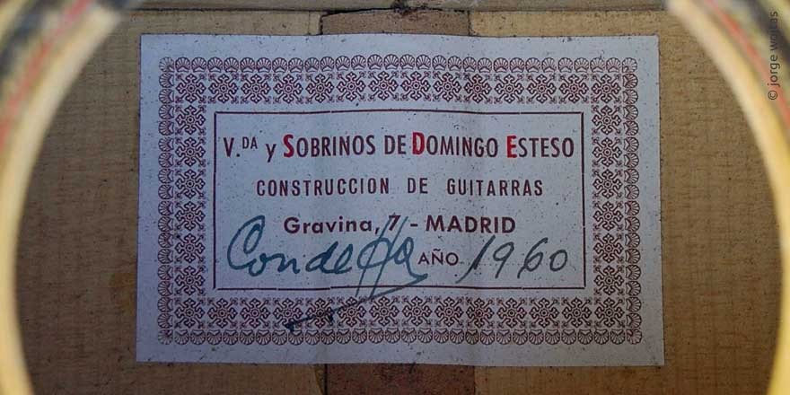 HERMANOS CONDE - SOBRINOS DE ESTESO 1960 - LABEL - ETIKETT - ETIQUETA