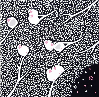 大風呂敷　桜文鳥　￥2,530 