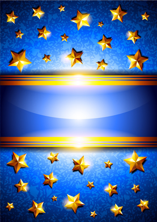 金色の星が輝く豪華な背景 five-pointed stars bright gorgeous background