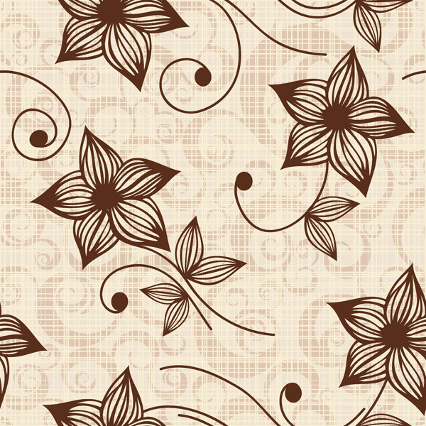 レトロな花と蝶の背景 retro butterflies flower pattern background1