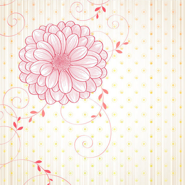 淡い大輪の花ビラが美しい背景 flowers vectors background