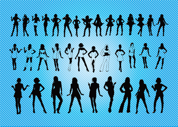 セクシーな女性のシルエット Sexy Girls Silhouettes