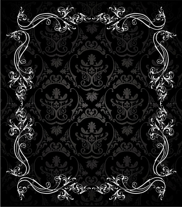 落ち着いた黒いレース飾りの背景 European Gorgeous Lace Vector Free Art Jimdo