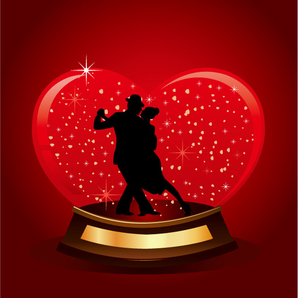 ハートで飾るバレンタインデーの背景 Valentine heart-shaped dancing backgrounds5