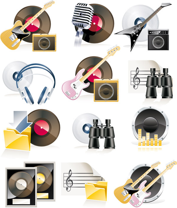 ミュージック テーマ アイコン music theme icon vector