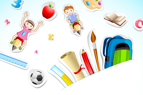 文房具の背景 school background stationery items1