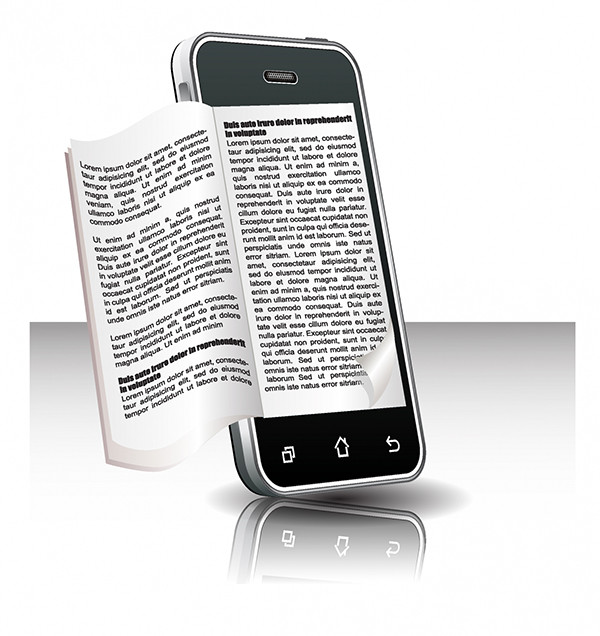 スマートフォンで電子書籍を読むイメージ Ebook in smart phone