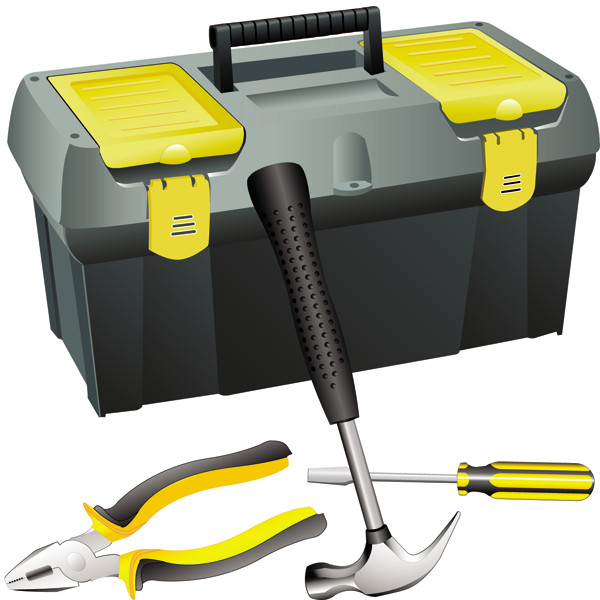 工具箱 Cartoons toolbox vector