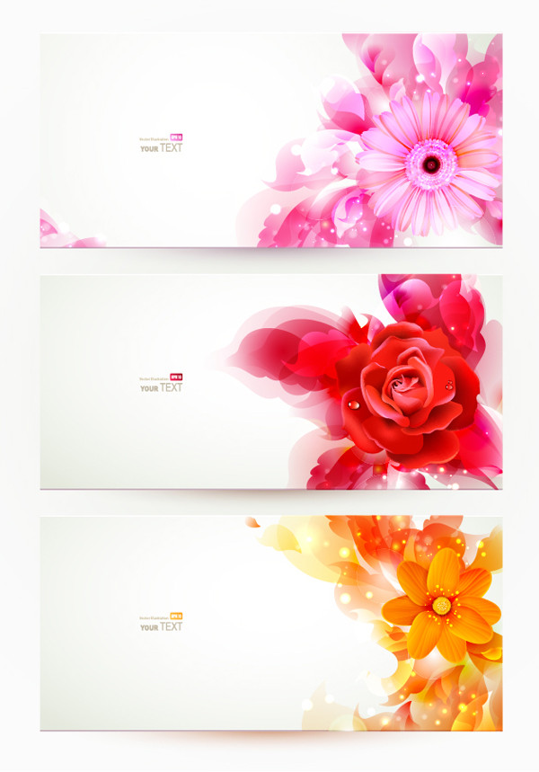 美しい花弁のバナー gorgeous fashion flower pattern banner