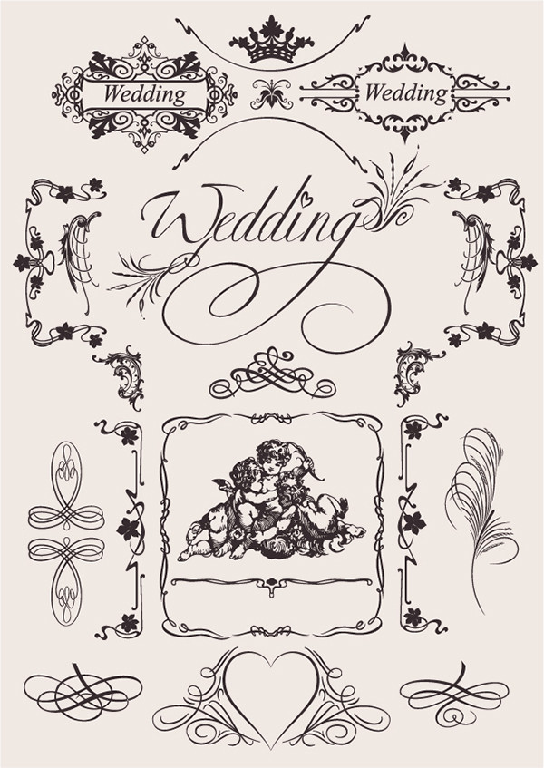 結婚式の修飾素材 Europeanstyle Wedding Pattern Free Art Jimdo