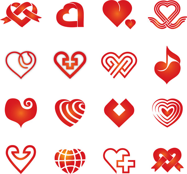 ハート型にデザインしたアイコン icon Collection of Vector Hearts