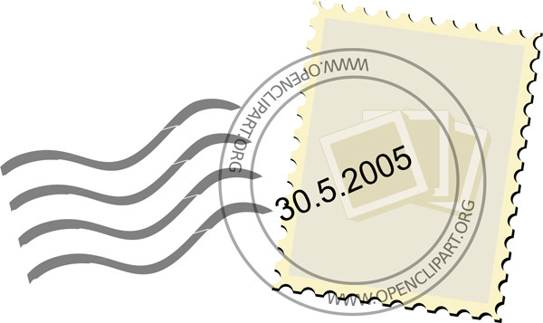 切手と消印のクリップアート Postage Stamp clip art
