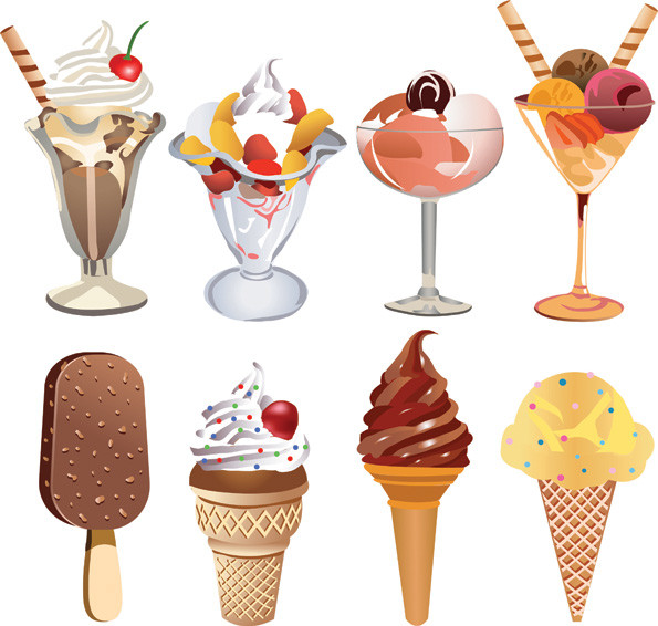 アイスクリームのクリップアート ice cream popsicles vector