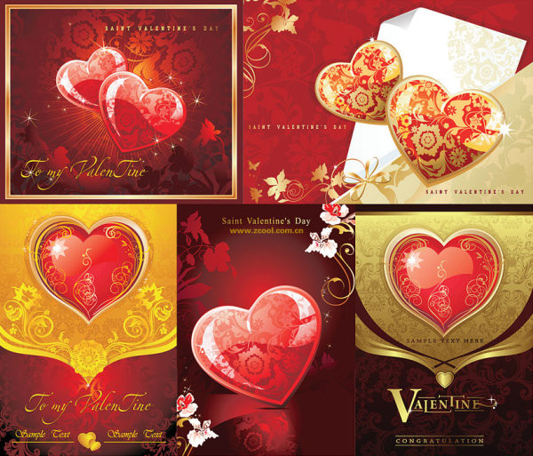 バレンタインデーのハート型装飾素材 Valentines-Day heart-shaped decoration materials