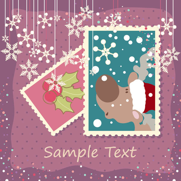 エレガントなクリスマス スタンプ elegant christmas stamp vector2