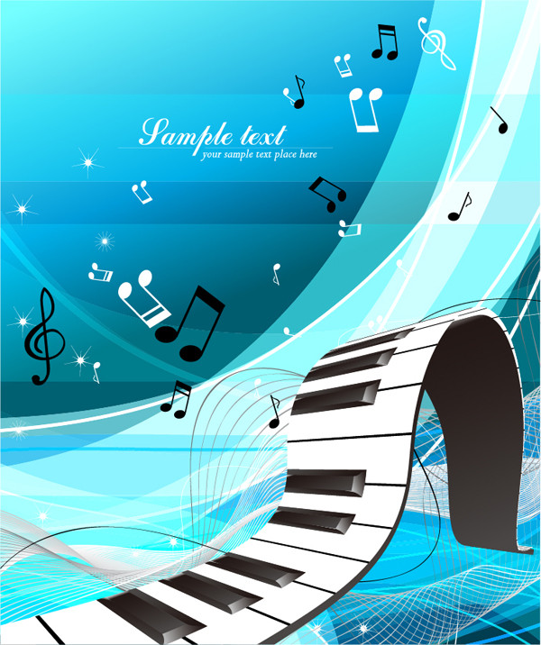 音符と鍵盤の背景 musical notes and keyboard background