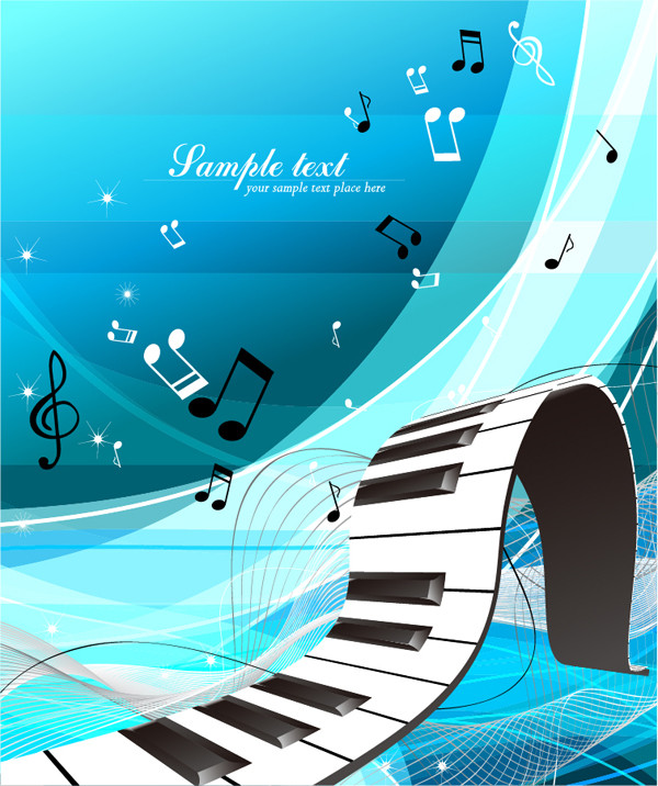 音符と鍵盤の背景 musical notes and keyboard background
