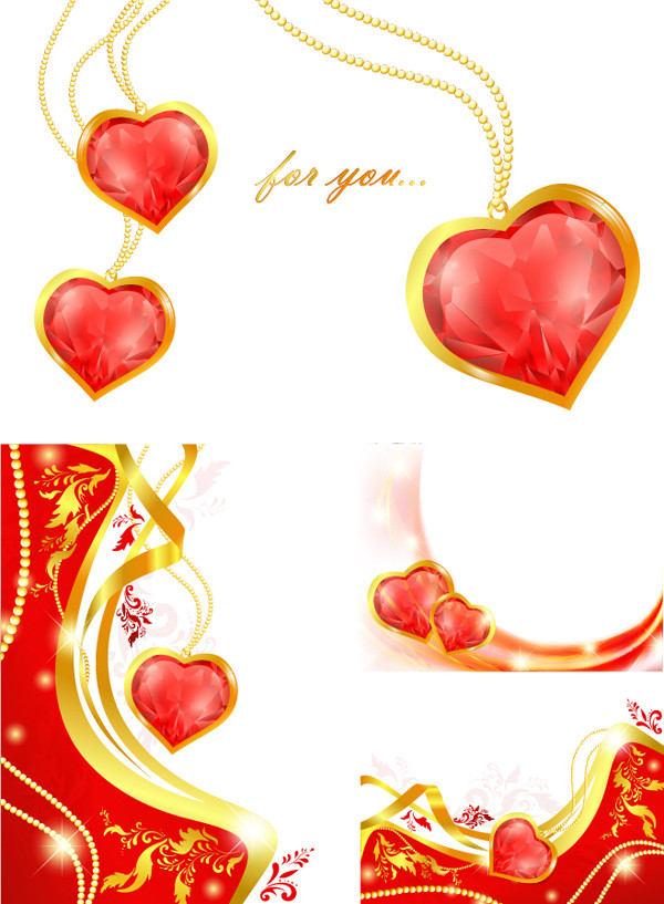 バレンタインデーのハート型ペンダント Valentine's Day heart-shaped pendants
