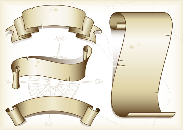 古風なデザインのテキストバナー nostalgia and banner paper pattern2