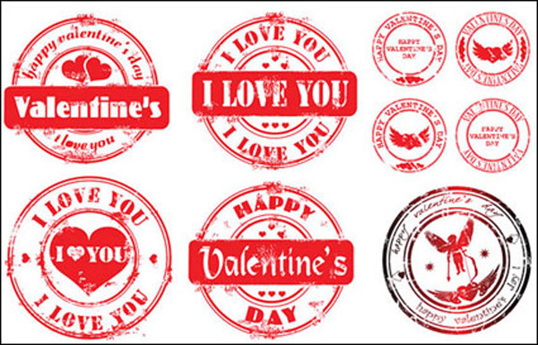 バレンタインデー 愛のスタンプ Valentine's Day love stamps