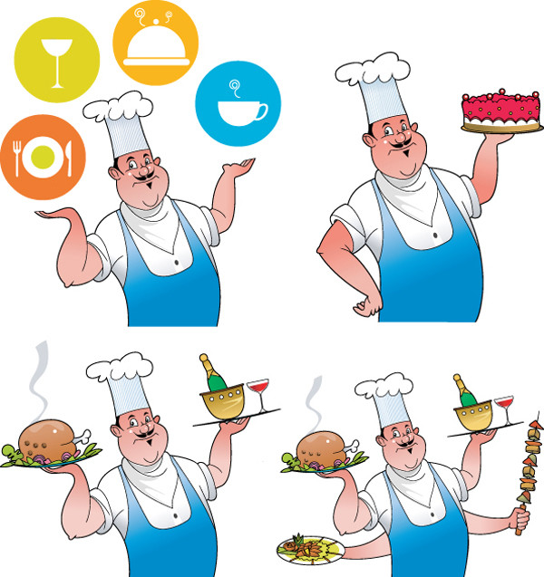 メニュー用シェフのクリップアート chef series menus vector6