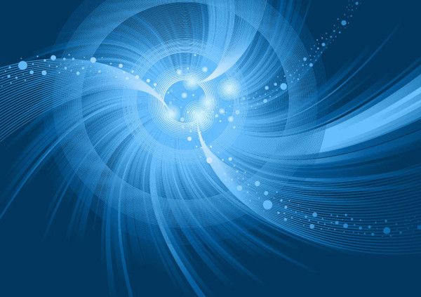 青い光が渦巻く背景 Vector Abstract Blue Background