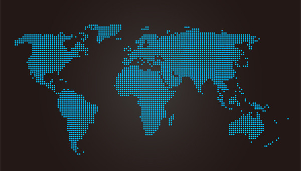 ドットで描いた世界地図 Dotted World Map Vector