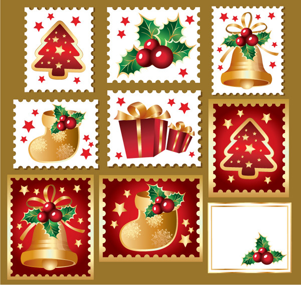 可愛いクリスマス切手のデザイン見本 cute christmas stamps2