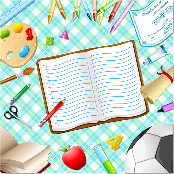 文房具の背景 school background stationery items2