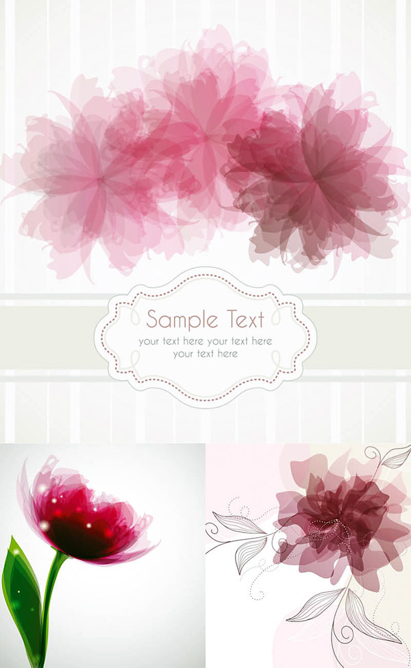 春をよぶ花の背景 Spring flowers backgrounds vector