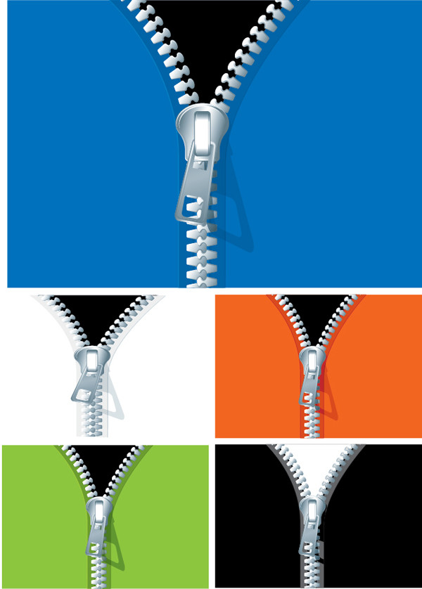 色違いのファスナ- high quality zip vector