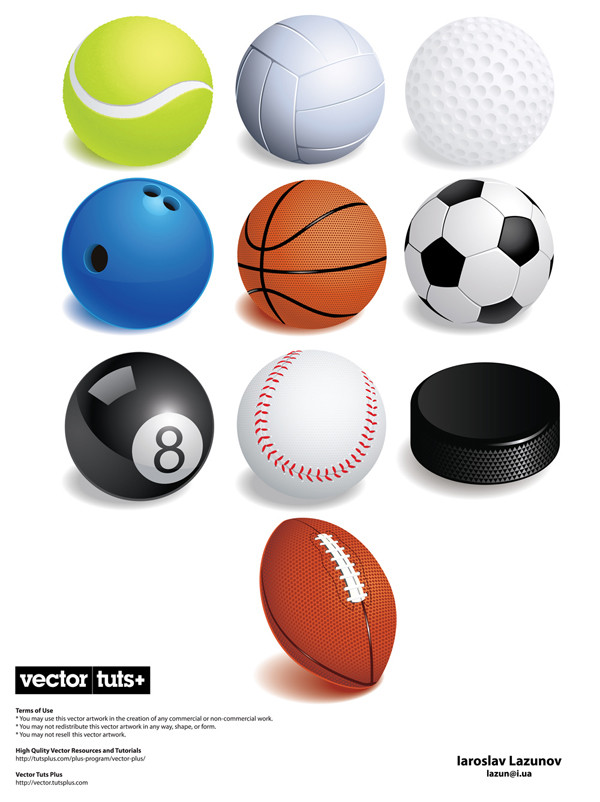 各種球技用ボール variety of ball games vector