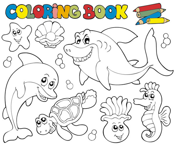 海の生き物の塗り絵 Coloring Book Vector Free Art Jimdo 海の生き物の塗り絵 Coloring Book Vector Free Art Jimdo