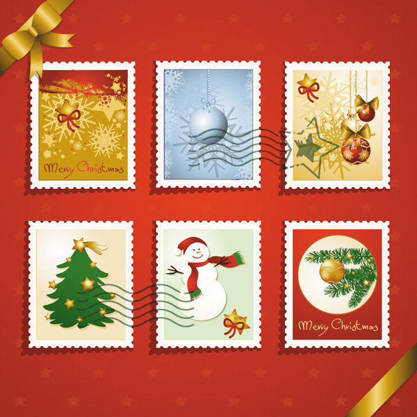 クリスマス飾りの切手見本 christmas elements stamp