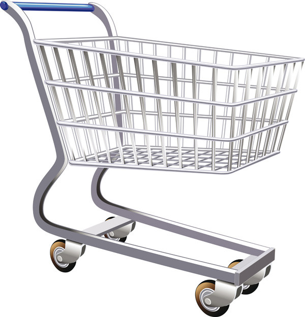 ショッピングカートのクリップアート supermarket shopping cart vector2