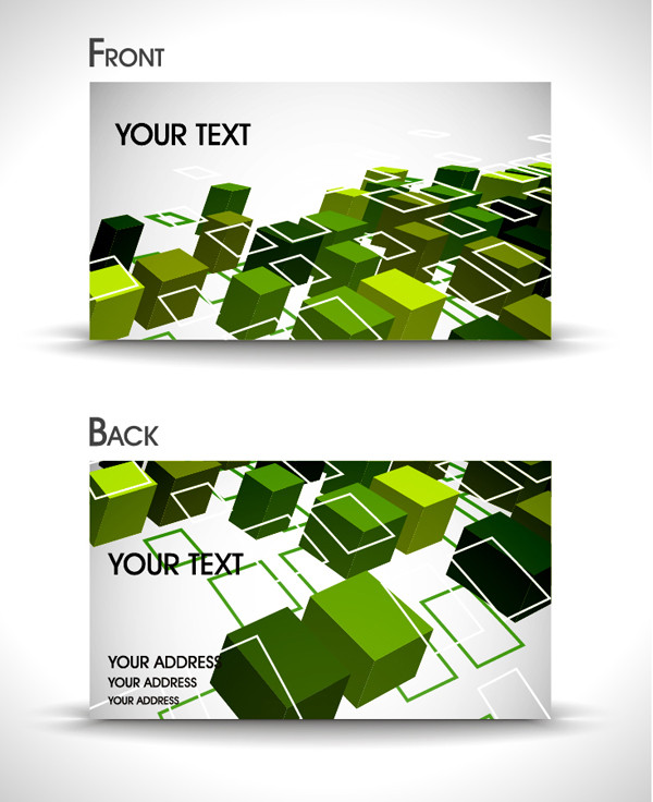 立体的な背景の名刺テンプレート dynamic box business cards templates